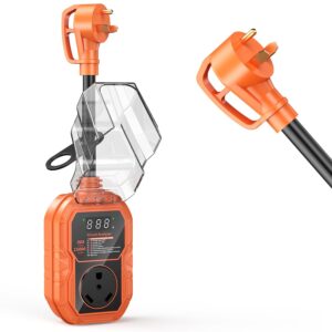 15000J RV Surge Protector 30 Amp with Smart LED Display, RV Circuit Analyzer Waterproof with High/Low Voltage Protection, RV Adapter Plug for Camper with Voltage Monitoring,...