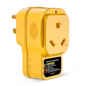 30 Amp RV Surge Protector with Circuit Analyzer, 30A Male to Female Plug, 2100 Joules Surge Protection, LED Indicator Lights for Camper & Travel Trailer (Basic)