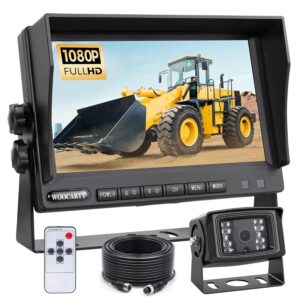 7-inch AHD1080P Wired RV Backup Camera System, IP69k Waterproof IR Night Vision Reversing Camera, Vibration-Proof 20G for Trailer/Tractors/Truck/Excavator/Caravan/Skid...