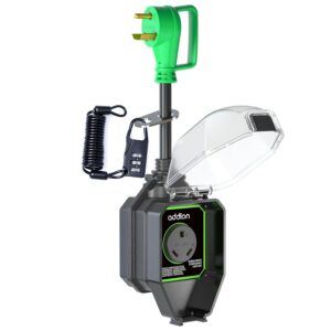 addlon RV Surge Protectors 30 Amp Circuit Analyzer with Waterproof Cover and Anti-Theft Lock, RV Adapter Plug for Camper, ETL Listed, Green