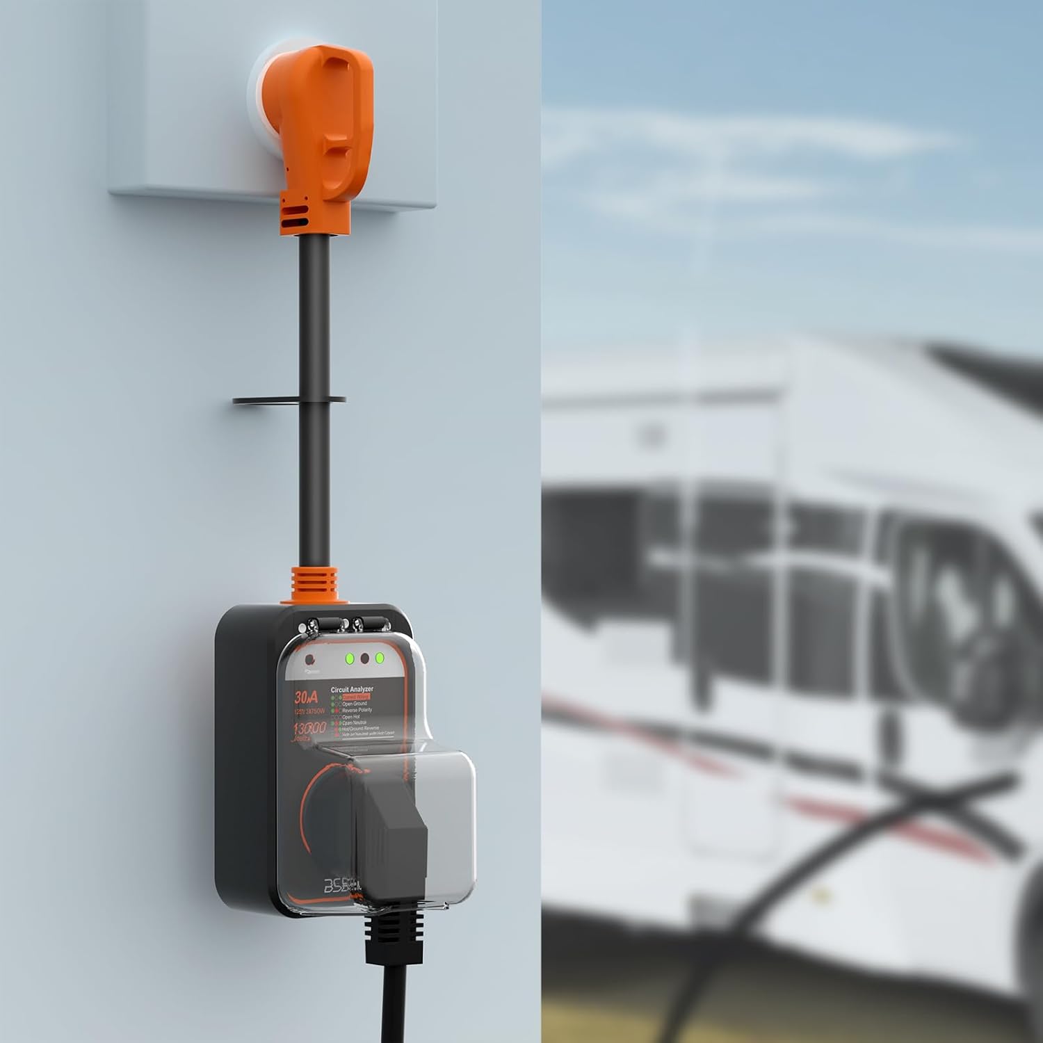 BSEED RV Surge Protector 30 Amp, 13000J Upgraded RV Power Surge Protector, RV Circuit Analyzer with Waterproof Cover, Automatic Protect RV Electrical System, RV Adapter Plug for...