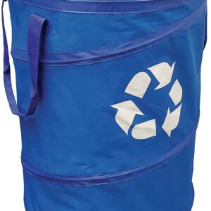 Coghlan's Deluxe Durable Pop-Up Recycling Can – Collapsible Bin with Zippered Lid, Bag Clips, and Anchoring Points for Camping, Home, and Outdoor Use – 29.5 Gallon