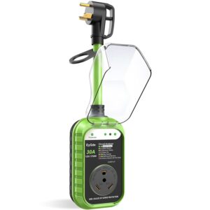 EyGde RV Surge Protector 30 Amp, RV Circuit Analyzer with Waterproof Cover, RV Accessories Power Voltage Protection Guard for Camper Travel Trailers