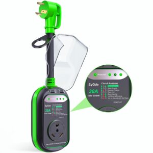 EyGde RV Surge Protector 30 Amp Waterproof Upgraded 8400 Joules Surge Protector for 30Amp Plug, Voltage Protection with Circuit Analyzer Power Guard for Camper Travel Trailer,...