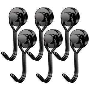 FINDMAG Magnetic Hooks, 30lbs+ Magnetic Hooks for Cruise Cabins, Magnet Hooks Heavy Duty for Fridge, Swivel Swing Hooks for Kitchen, Grill, Garage, Cruise Ship Essentials 6 Pack...