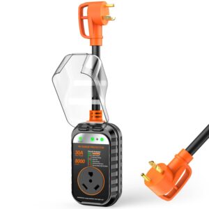 GEARGO RV Surge Protectors 30 Amp RV Circuit Analyzer, [2025 New Upgraded & Gen2] Full Protection, RV Adapter Plug for Camper(Orange)