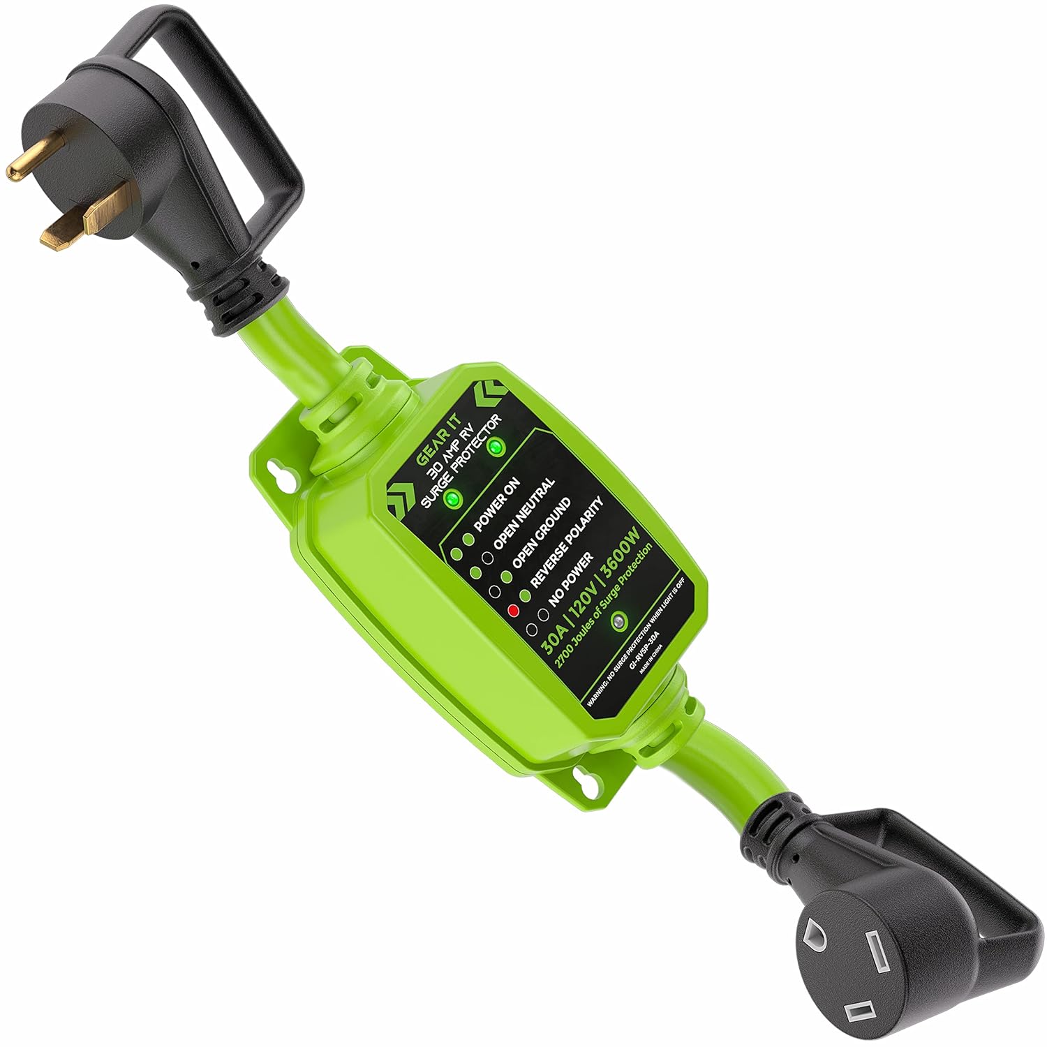 GEARit RV Surge Protector 30 AMP - Circuit Analyzer Voltage Protector/Monitor with Surge Protection (2700 Joules) Weather Resistant 30A Extension Plug for RV Trailer Travel...