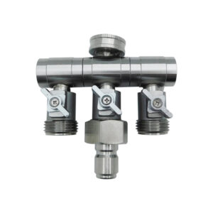 GoBluTech 3 Way Splitter - Stainless Steel Quick Connect with Garden Hose Spigot Faucet Bib, Stainless Steel Heavy Duty 3 Way Connector, Quick Connect for Blu Technology Hoses