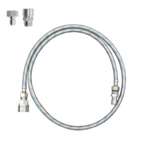 GoBluTech 5' Universal Stainless Steel Hose with Quick Connects and Garden Hose Quick Connect Adapters