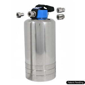 GoBluTech ELITE Portable Water Softener | Stainless Steel Housing, 10,000 Grain Resin, Stainless Steel Garden Hose Quick Connects