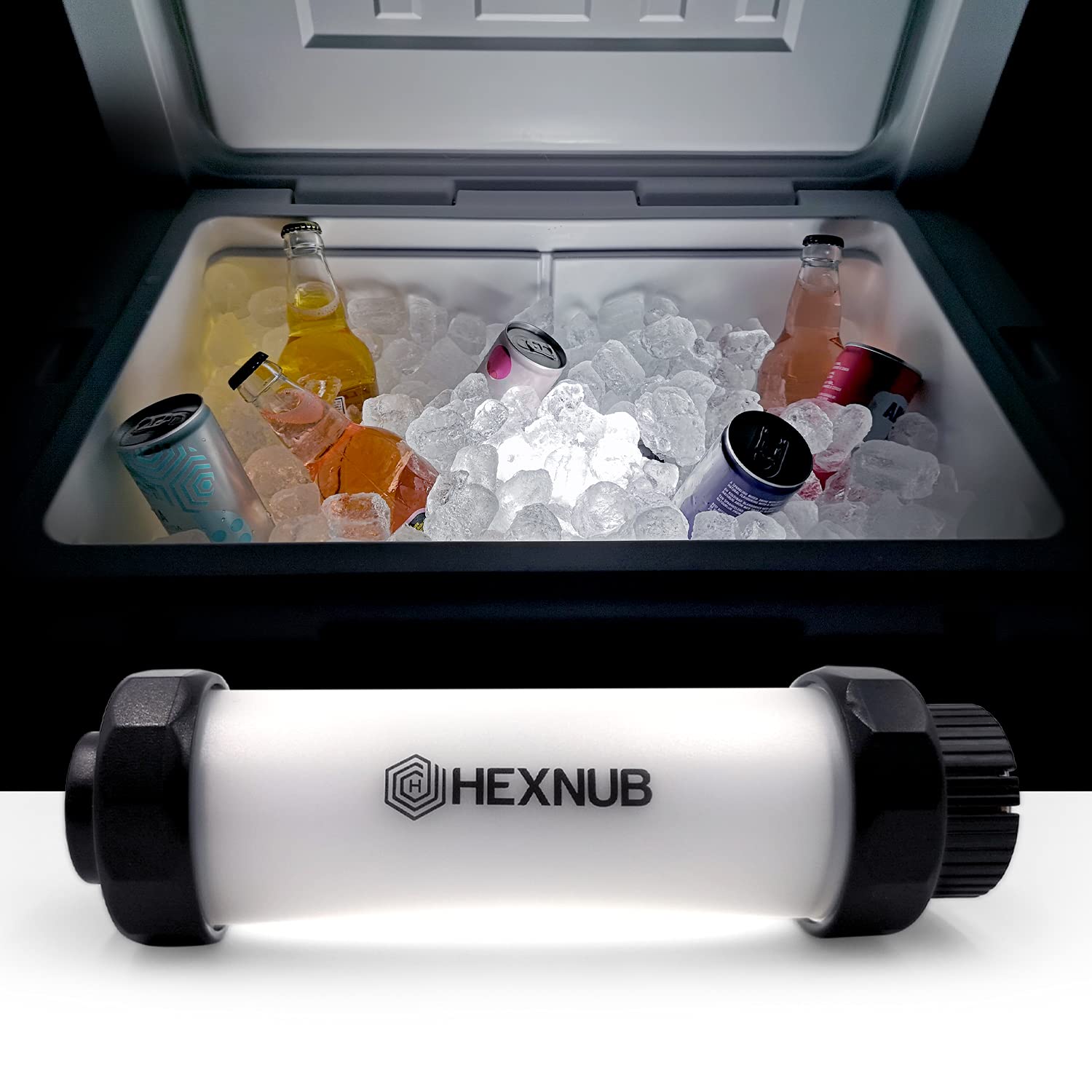 HEXNUB Cooler Box Light, Waterproof, Rechargeable LED Light Compatible with YETI, RTIC, ORCA, Ninja, Igloo, Coleman Ice Chest, Magnetic Base, Great for Outdoor Events, Camping...