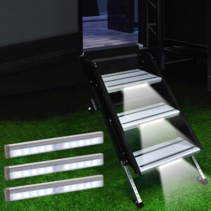 LYCARESUN 3 Pack Motion Activated RV Step Lights,10 LED Battery Operated Magnetic Wireless LED Step Lights Strip, Motion Sensor Night Light Bar for Motorhome Travel, Travel...