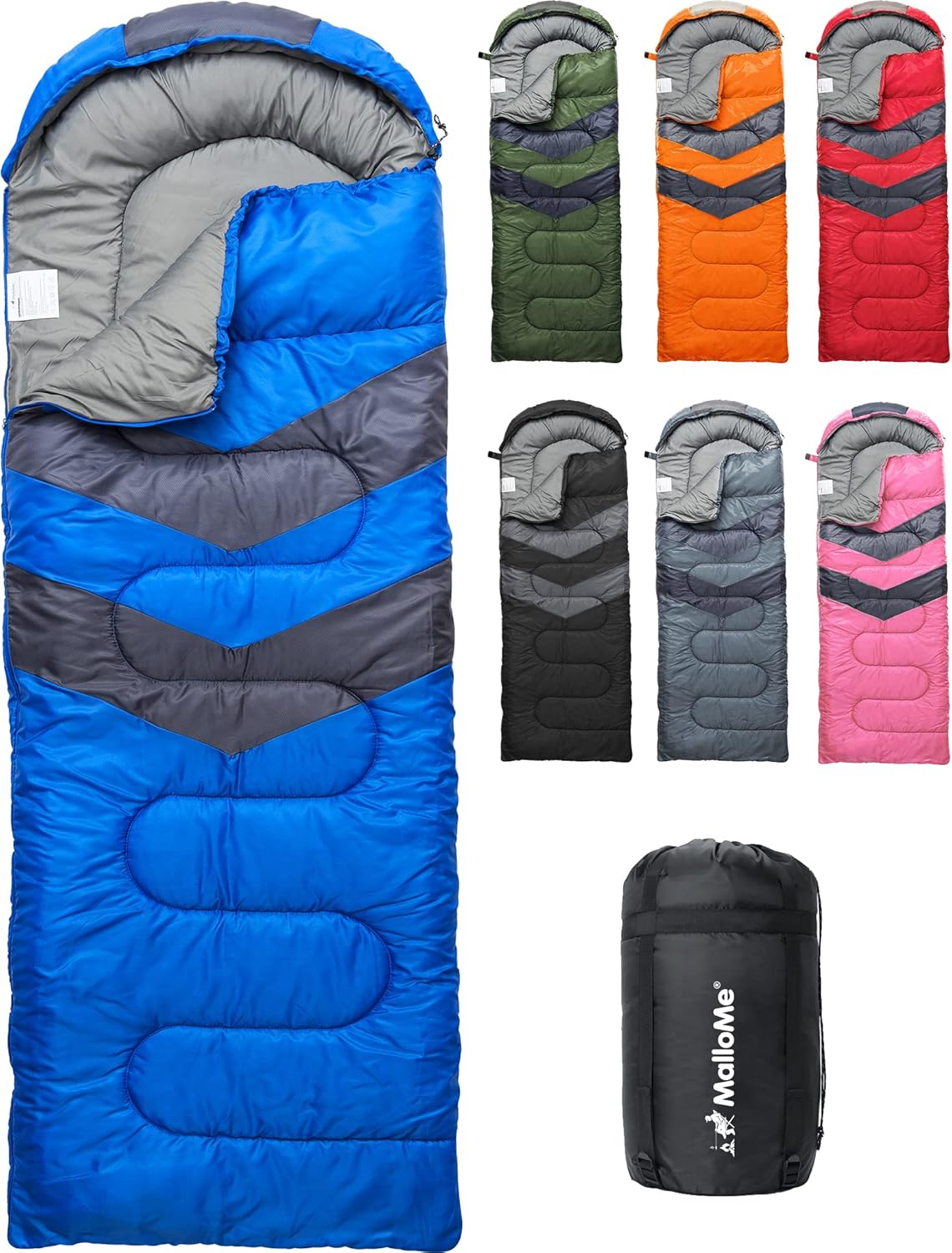 MalloMe Sleeping Bags for Adults Cold Weather & Warm - Backpacking Camping Sleeping Bag for Kids 10-12, Girls, Boys - Lightweight Compact Camping Essentials Gear Accessories...