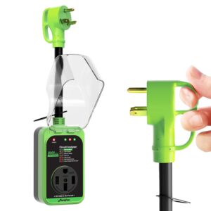 Marsflex Rv Surge Protector, 30 Amp to 50 Amp Rv Circuit Analyzer,8000 Joules Surge Protection with Waterproof Cover, TT-30P Male to 14-50R Female Plug, for rvs Camper, Travel...