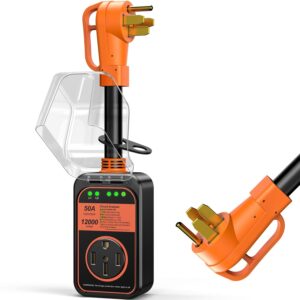 MILLIONHOME RV Surge Protector 50 Amp, 𝟐𝟎𝟐𝟓 𝐍𝐞𝐰 𝐔𝐩𝐠𝐫𝐚𝐝𝐞𝐝 Voltage Protection RV Power Surge Protectors Waterproof, RV Adapter Plug for Camper, Circuit Analyzer for Travel Trailers