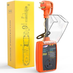 Nilight 30Amp RV Surge Protector Circuit Analyzer 2100 Joules Voltage Monitor High Low Spikes 125V/3750W ETL Listed with Extension Cord for Camper Van