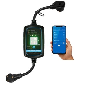 P2 Smart RV Surge Protector 30 Amp - Smart RV Energy Monitor - EPO Bluetooth Surge Protector with Auto Power Off 10000 Joule Portable RV Adapter Circuit Analyzer Portable Surge...