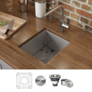 Ruvati Gravena Stainless Steel Bar Sink - 15x15"