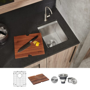 Ruvati Roma Stainless Steel Workstation Bar Prep Sink - 15"