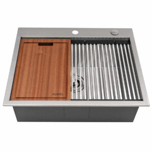 Ruvati Vino Stainless Steel RV Workstation Kitchen Sink - 23x20"