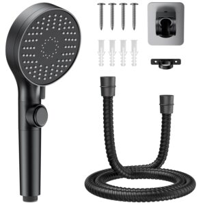 RV Shower Head with Stainless Steel Hose, 5 Mode High Pressure Shower Head with Handheld On Off Switch, Camper Shower Head Replacement for RV, Travel Trailer, Motorhome, RV...