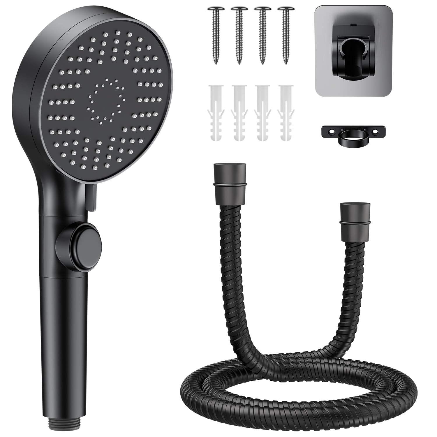 RV Shower Head with Stainless Steel Hose, 5 Mode High Pressure Shower Head with Handheld On Off Switch, Camper Shower Head Replacement for RV, Travel Trailer, Motorhome, RV...