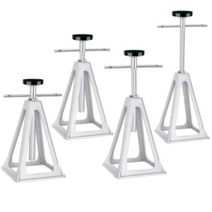 RV Stabilizer Jacks Set of 4, 7500 lbs Capacity Each – Adjustable 11"-17" Aluminum Trailer Jack Stands for Travel Trailers & Campers, Anti-Sway Screw Jacks with Rubber Pads