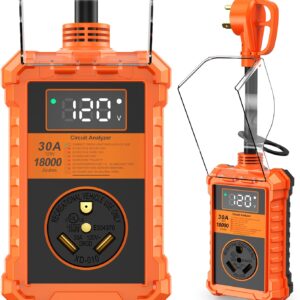 RV Surge Protector 30 Amp, 18000 Joules RV Circuit Analyzer with LED Display Full Protection RV Adapter Plug for Camper Travel Trailers (30A with LED Display)