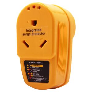RV Surge Protector 30 Amp,55310 Adapter Circuit Analyzer with Integrated Surge Protection，30 Amp Male to 30 Amp Female Wiring RV Trailer，with Indicator Lights