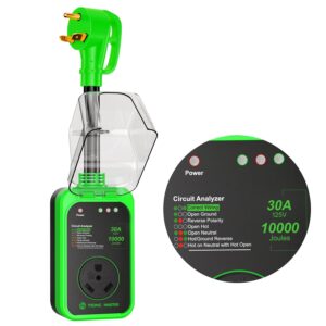 RV Surge Protector 30Amp -10000Joules RV Power Surge RV Circuit Analyzer Surge with Waterproof Cover Safety Certification LED Display RV Adapter Plug for Camper Travel Trailers...