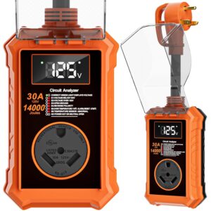 Rv Surge Protectors 30 Amp,14000 Joules Rv Circuit Analyzer Waterproof with Smart Led Display,Surge Protection with High/Low Voltage Protection,Rv Voltage Protector for Camper,...