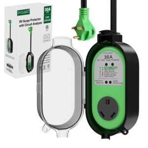 RVGUARD RV Surge Protector 30 Amp, 2100 Joules Surge Protection with Weatherproof Cover, All-in-one Circuit Analyzer with LED Indicator, Designed for RV, Camper, Travel...