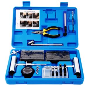 Tire Repair Kit - 68pcs Heavy Duty Tire Plug Kit, Universal Tire Repair Tools to Fix Punctures and Plug Flats Patch Kit for car Motorcycle, Truck, ARB,ATV, Tractor, RV, SUV,...