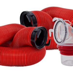 Valterra EZ Coupler 20-Foot RV Sewer Hose Kit for RV Camper, Includes 2 Attachable 10-Foot Hoses with Rotating Fittings and 90 Degree Clearview Sewer Adapter