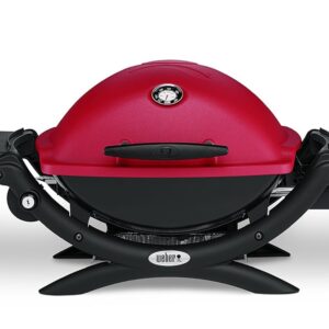 Weber Q1200 Liquid Propane Portable Gas Grill for Travel and Camping, 1 Burner, Red