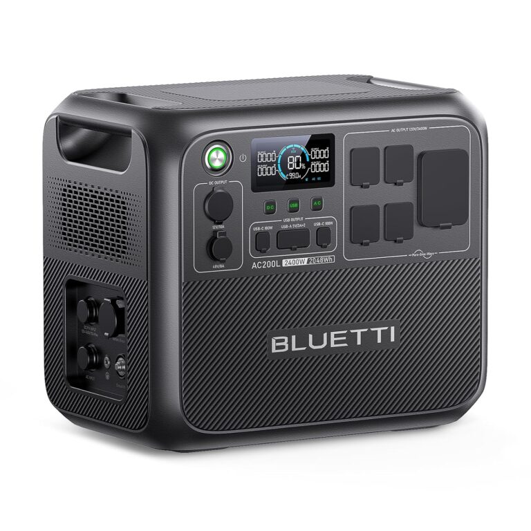 BLUETTI AC200L Portable Power Station, 2048Wh LiFePO4 Battery Backup, Expandable to 8192Wh w/ 4 2400W AC Outlets (3600W Power Lifting), 30A RV Output, Solar Generator for...