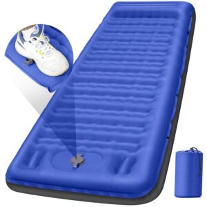 Camping Sleeping Pad 5 Inch, Inflatable Sleeping Pad with Pillow & Built-in Foot Pump - Extra Thick Air Mattress for Camping, Backpacking, Tent - Lightweight Compact Floor Bed...