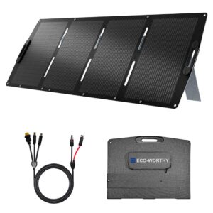 ECO-WORTHY 200W Portable Solar Panel, Foldable Solar Panel Charger 12BB with Adjustable Kickstand,23% High Efficiency for Power Station Outdoor RV Camping Off Grid Hiking