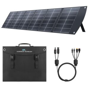 Ecosonique 200W Portable Solar Panel for Power Stations, Foldable & Lightweight with Kickstand, USB-C PD3.0 & USB-A QC3.0, MC4 & Multi-Output for Solar Generators, RVs, Camping,...