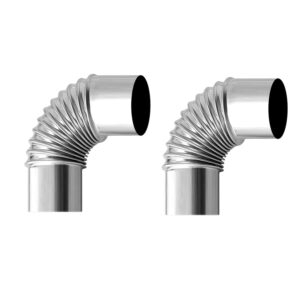 FIREHIKING 90 Degree Stove Pipe 2.36inch/6cm Stainless Steel Flue Extension Elbow Chimney for Outdoor Wood Stove (2 elbows)