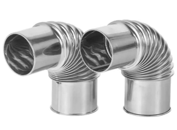 FIREHIKING Elbow Pipe 45 Degree 2.36 inch Stove Pipe 90 Degree Chimney Stainless Steel Flue 9090/9045