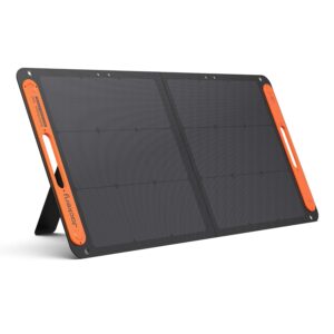 Jackery SolarSaga 100W Bifacial Portable Solar Panel for Explorer 240/300/500/1000/1500 Power Stations, Foldable Solar Cell Solar Charger with USB Outputs for Phones, Rooftops,...