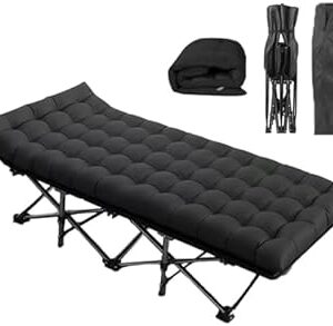 Oversized XXL Folding Camping Cot W/Mat for Adults, Heavy Duty Outdoor Bed with Carry Bag,1200 D Layer Oxford Portable Travel Camp Cots 32" Extra Wide Sleeping Cots Holds Up to...