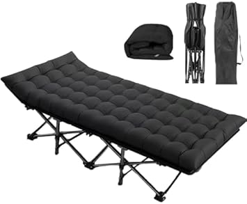 Oversized XXL Folding Camping Cot W/Mat for Adults, Heavy Duty Outdoor Bed with Carry Bag,1200 D Layer Oxford Portable Travel Camp Cots 32" Extra Wide Sleeping Cots Holds Up to...