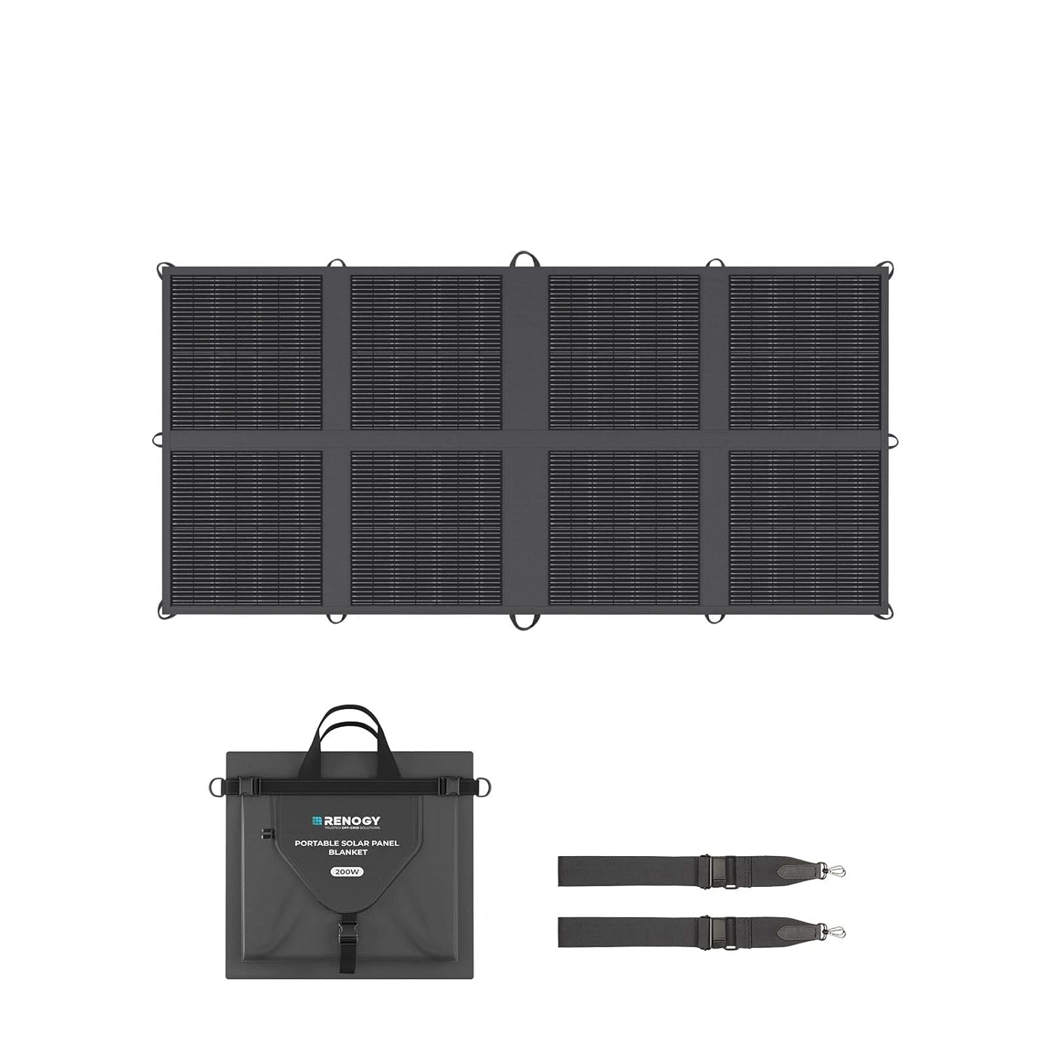 Renogy 200 Watt Solar Panel Blanket, N-Type Portable Foldable Solar Panels, 25% High Efficiency Lightweight 8-Fold Space-Save, QC3.0 USB-A&Type-C Output, For Camping, RV, SUV,...