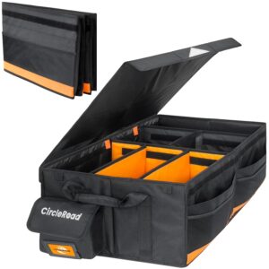 RV Storage and Organization, 81.4L Waterproof Collapsible Trunk Organizer for Suv DIY RV Storage Bag with Internal Compartments RV Storage Solutions for Camper Trailer Trunk