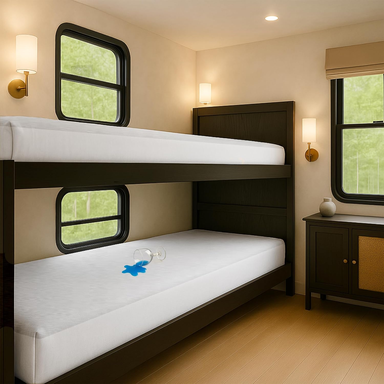 SGI bedding RV Bunk Mattress Protector 42X80 Truck Sleeper Super Soft Waterproof and Breathable Terry Cotton Mattress Protector for RV Bunks and Truck Sleepers-Perfectly Fitted...