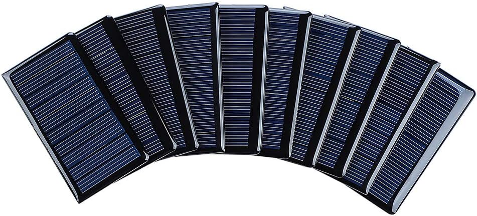 SUNYIMA 5V 60mA Epoxy Polycrystalline Solar Panel Cells for Battery Charger DIY System Kits 68mmx37mm / 2.67"x1.45"
