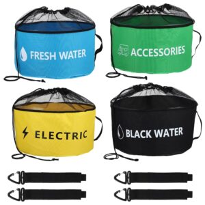 Waterproof RV Hose Storage Bag of 4 Pack, Organizer Accessories for Camper, RV Equipment Storage Organizer Bag for Sewer Hoses, for Fresh/Black Water Hoses and Electrical Cords etc