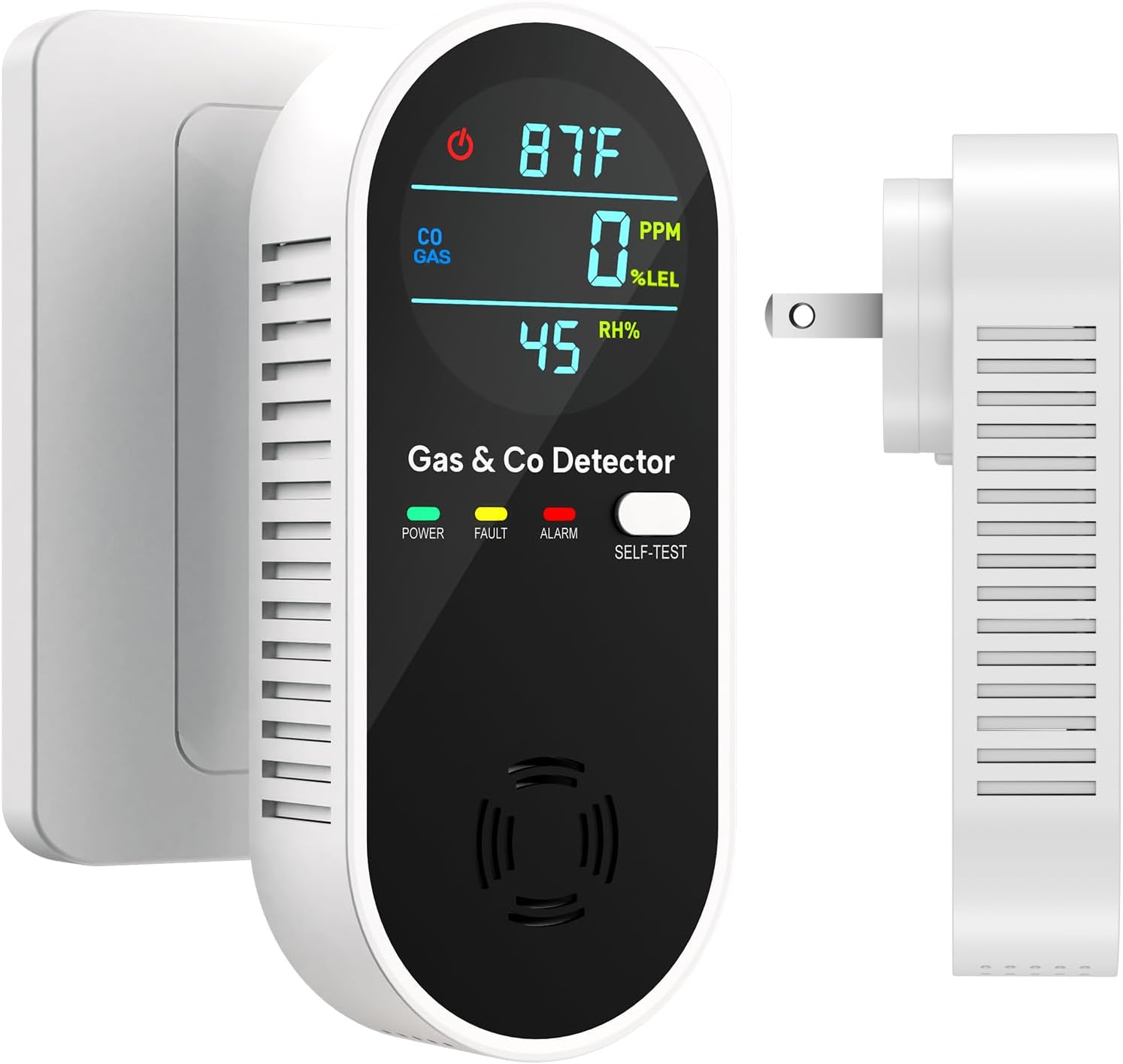 Carbon monoxide detector with battery backup